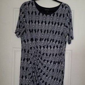 Print Faux Wrap Dress